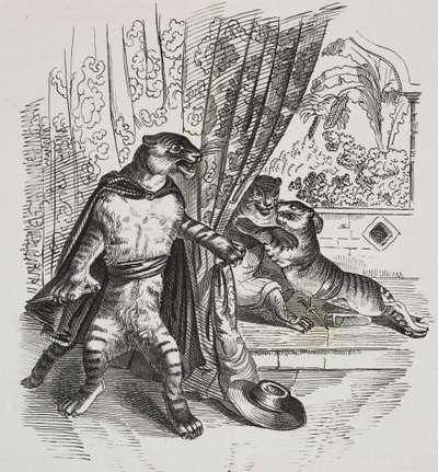 Tiger rückt mit Dolch vor, Karikatur von Jean-Jacques Grandville (1803-1847), Lithographie von Gaetano Riccio aus Poliorama Pittoresco, Nr. 39, 7. Mai von Grandville