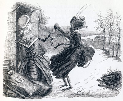 Die Zikade und die Ameise - Fabeln von La Fontaine von Grandville