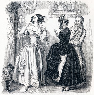 Die junge Witwe - Fabeln von La Fontaine von Grandville