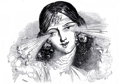 Gesicht einer Frau mit durchdringenden Augen von Grandville (1803 47)