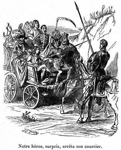 Illustration der Abenteuer von Don Quijote, geschrieben von Cervantes von Grandville (1803 47)
