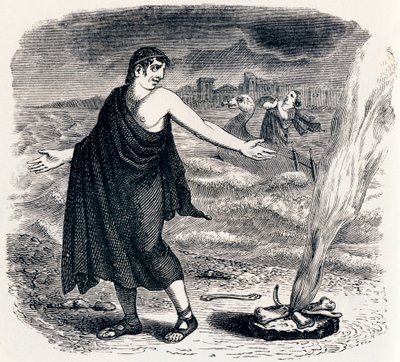 Jupiter und der Passagier - Fabeln von La Fontaine von Grandville