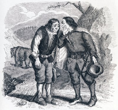 Der Bär und die zwei Freunde - Fabeln von La Fontaine von Grandville