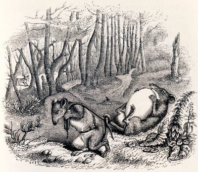 Die zwei Ratten, der Fuchs und das Ei - Fabeln von La Fontaine von Grandville