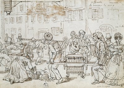 Arbeiter von Nancy, Zeichnung von Jean-Jacques Grandville von Grandville