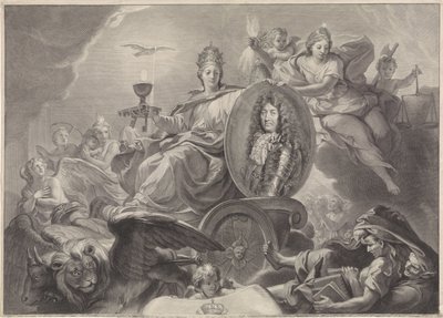 Allegorisches Porträt von Ludwig XIV., König von Frankreich von Gérard Edelinck