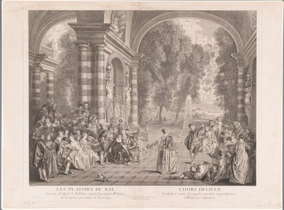 Elegante Gesellschaft auf einer Terrasse mit Blick auf einen Park von Gérard Jean Baptiste Scotin (II)