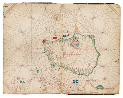 Die früheste bekannte separate Karte der Insel Irland, Portolan-Atlas von Grazioso Benincasa