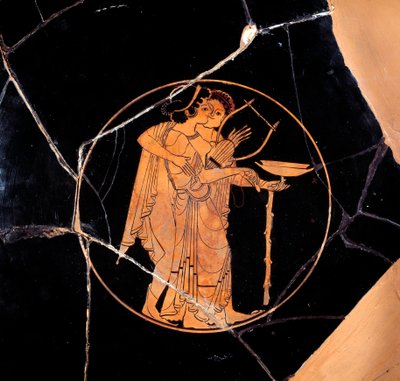 Antikes Griechenland: Becher mit roten Figuren. Keramik zugeschrieben dem Pedieus-Maler (spätes 6. Jahrhundert v. Chr.), 510-500 v. Chr. Paris, Louvre von Greek