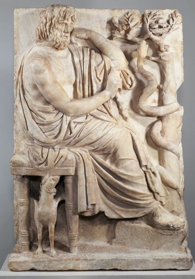 Relief mit einem sitzenden Mann (Der Lansdowne Homer), ca. 75 v. Chr. von Greek