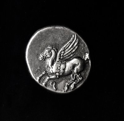 Rückseite einer Münze mit Pegasus, aus Korinth, 700-300 v. Chr. von Greek School