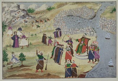 Der vorhergesagte Fall von Konstantinopel, aus der Bildgeschichte des griechischen Unabhängigkeitskrieges von Greek School