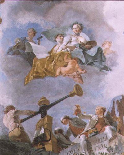 Allegorische Figuren, Detail der Decke der Großen Galerie, 1759-62 von Gregorio Guglielmi