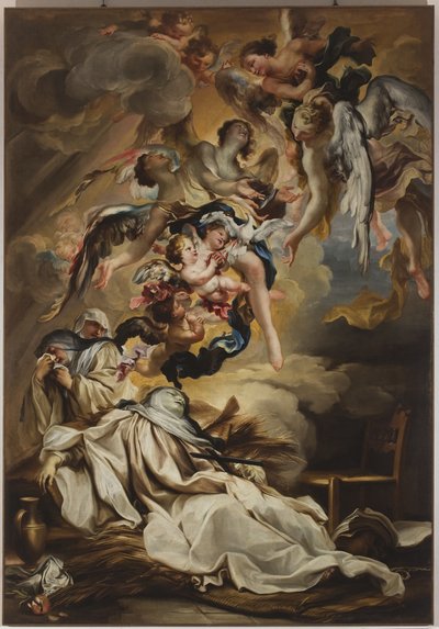 Tod der Heiligen Scholastika von Gregorio De Ferrari