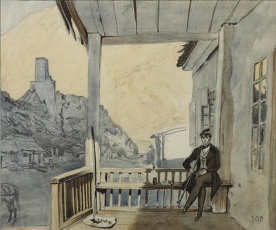 Graf Sergey Vasilyevich Dolgorukov 1820-1853 an der Lars-Station, 1840 von Grigori Grigorevich Gagarin