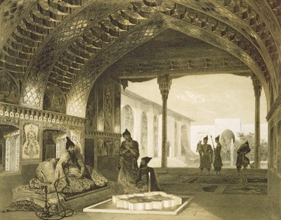 Der Spiegelsaal im Palast des Sardar von Jerewan, Armenien, Tafel 17 aus einem Buch über den Kaukasus, graviert von Charles Claude Bachelier und Celestin Francois Nanteuil (1813-73), veröffentlicht von Alfred von Grigori Grigorevich Gagarin
