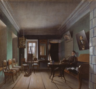 Innenansicht des Hauses Bykovs, 1850er von Grigory Vasilievich Yurov