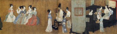 Nächtliche Vergnügungen von Han Xizai (Detail) von Gu Hongzhong (after)