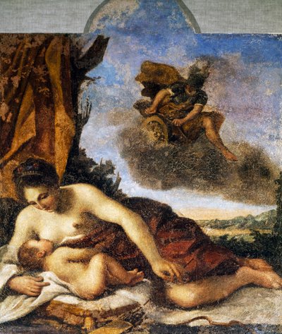 Venus stillt Amor von Guercino