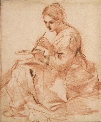 Eine Frau malt, eine Allegorie der Malerei, ca. 1618 von Guercino