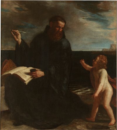 Der heilige Augustinus meditiert über die Dreifaltigkeit von Guercino