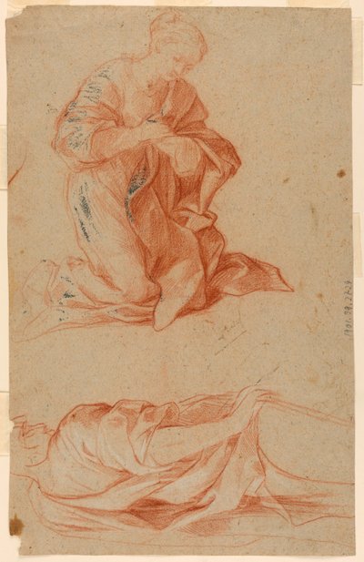 Studien der Jungfrau Maria und eines stehenden Mannes von Gugliemo Cortese