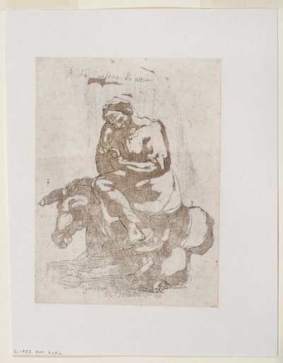 Acidia vestita di nero - Faulheit auf einem Esel sitzend, ca. 1793 von Guido (after) Reni