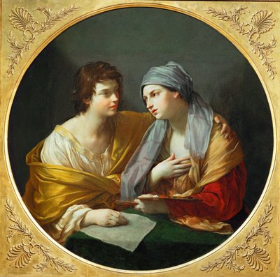 Vereinigung von Zeichnung und Farbe von Guido (follower of) Reni