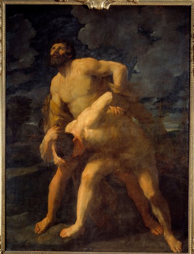 Herkules kämpft mit Achelous. Herkules besiegt den griechischen Fluss. Gemälde von Guido Reni, genannt der Guide (1575-1642) 1620. Maße 2,61 x 1,92 m von Guido Reni