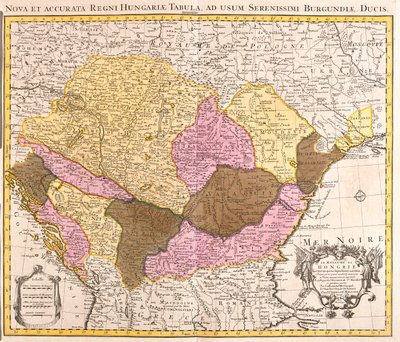 Großer Teil Kroatiens (außer Norden), Bosnien und Herzegowina, Serbien und Montenegro, großer Teil Bulgariens (außer Süden), Süd-Ukraine, Moldawien, Rumänien, Süd-Slowakei, Ungarn von Guillaume Delisle