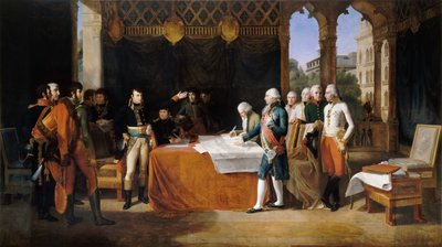 Die Vorverhandlungen von Leoben, 17. April 1797 von Guillaume Guillon Lethière