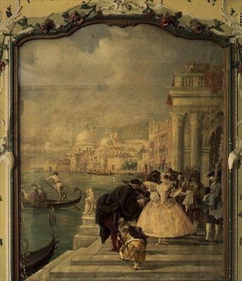 Maskierte Dame vor der Salute, Venedig von Guiseppe Ponga