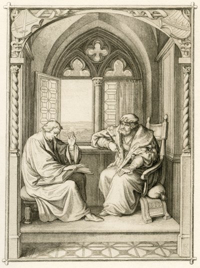 Luther liest dem Kurfürsten Johann dem Beständigen vor von Gustav Ferdinand Leopold Konig