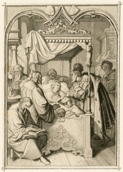 Martin Luther ist sehr krank, der Kurfürst Johann Friedrich (Johann Friedrich I. von Sachsen) von Gustav Ferdinand Leopold Konig
