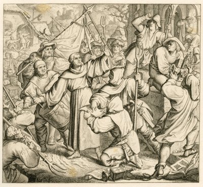 Martin Luther predigt in Seeburg gegen den Bauernkrieg von Gustav Ferdinand Leopold Konig