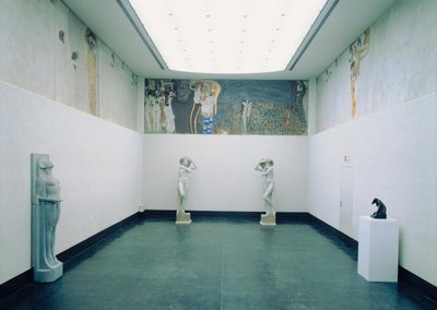 Beethovenfries: Die Sehnsucht nach dem Glück - nach Richard Wagners Interpretation der IX. Sinfonie von Ludwig van Beethoven von Gustav Klimt