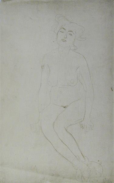 Sitzende nackte Frau, ca. 1903 von Gustav Klimt