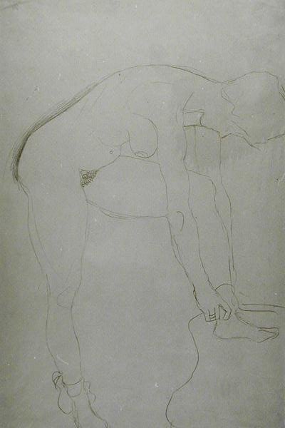 Stehender Akt mit erhobenen Beinen, ca. 1907 von Gustav Klimt
