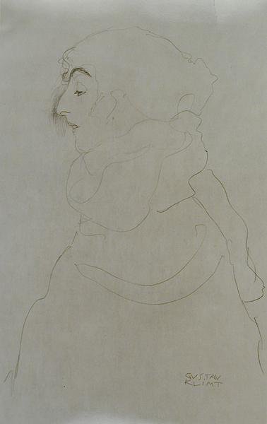 Frau im Profil, um 1904-06 von Gustav Klimt