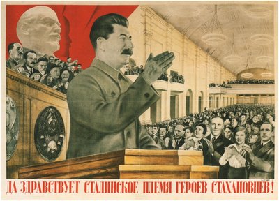 Es lebe Stalins Generation der Stachanow-Helden!, 1936 von Gustav Klutsis