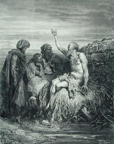 Hiob und seine Freunde, graviert von J. Regnier, ca. 1868 von Gustave (after) Dore