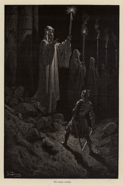 Die Leichenkerzen (Gravur) von Gustave (after) Dore