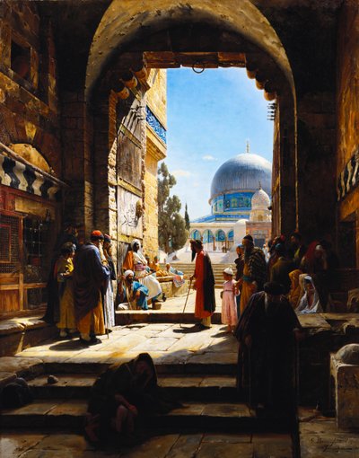 Am Eingang zum Tempelberg, Jerusalem, 1886 von Gustave Bauernfeind
