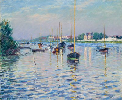 Boote vor Anker auf der Seine bei Argenteuil von Gustave Caillebotte