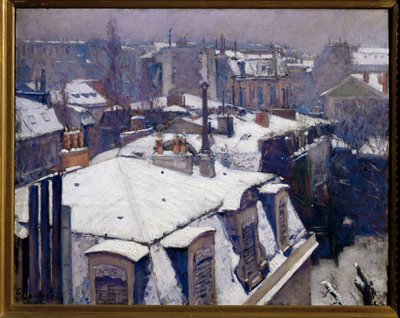 Schnee auf Dächern von Gustave Caillebotte
