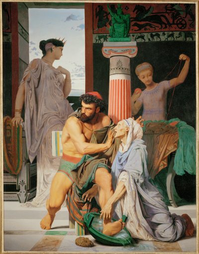 Odysseus wird von seiner Amme Eurykleia erkannt von Gustave Clarence Rodolphe Boulanger