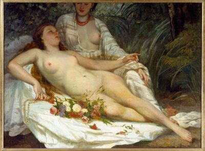 Badende, auch zwei nackte Frauen genannt. von Gustave Courbet