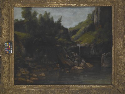 Wasserfall in einer felsigen Landschaft von Gustave Courbet