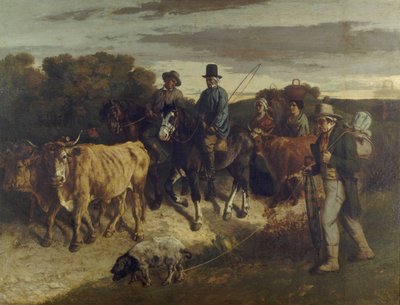 Die Bauern von Flagey kehren von der Messe zurück von Gustave Courbet