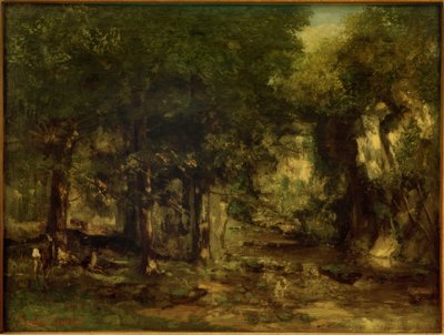 Die Hirschwiese am Bach von Plaisir-Fontaine von Gustave Courbet
